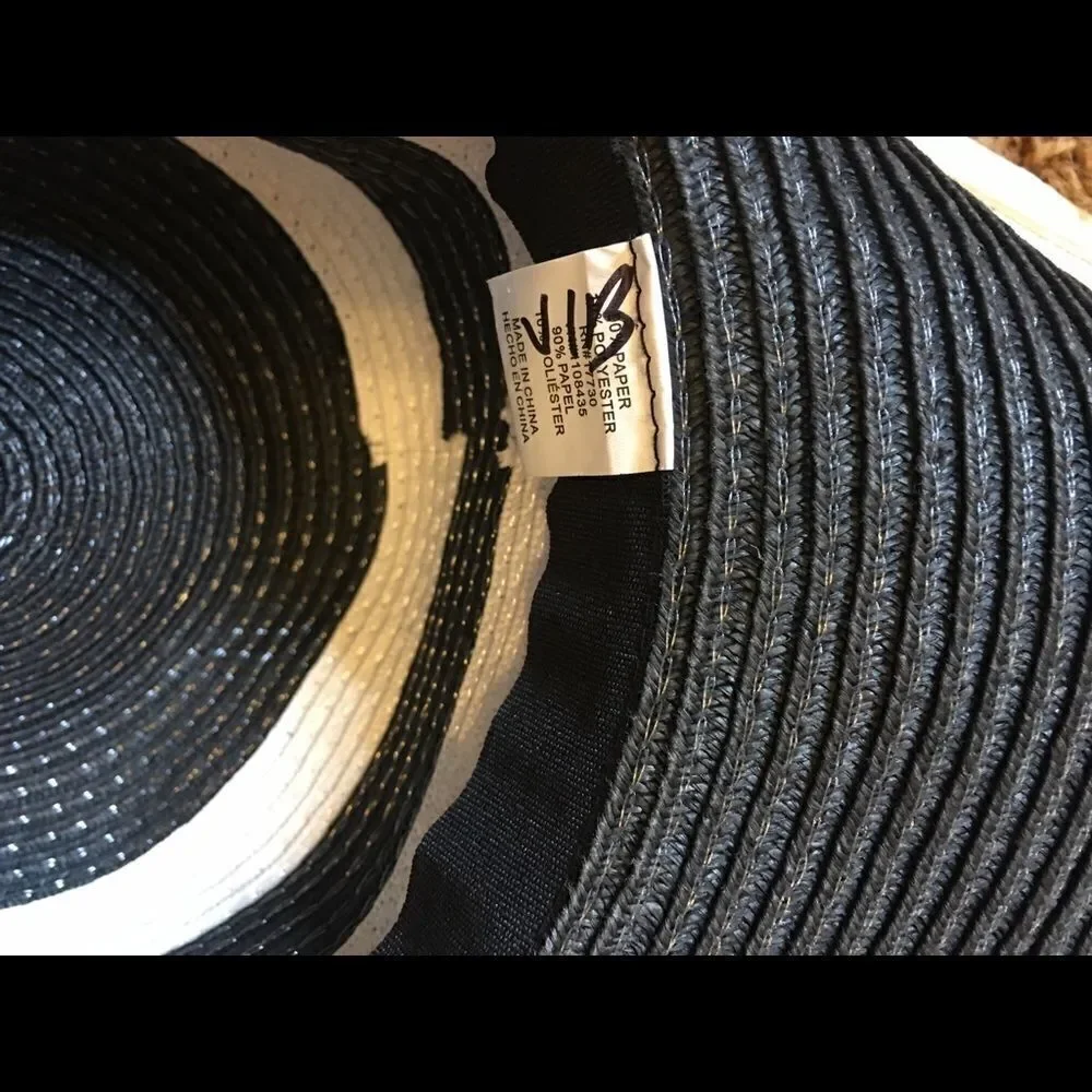 Vintage Black & White Wide Brim Hat - Picture 3 of 9